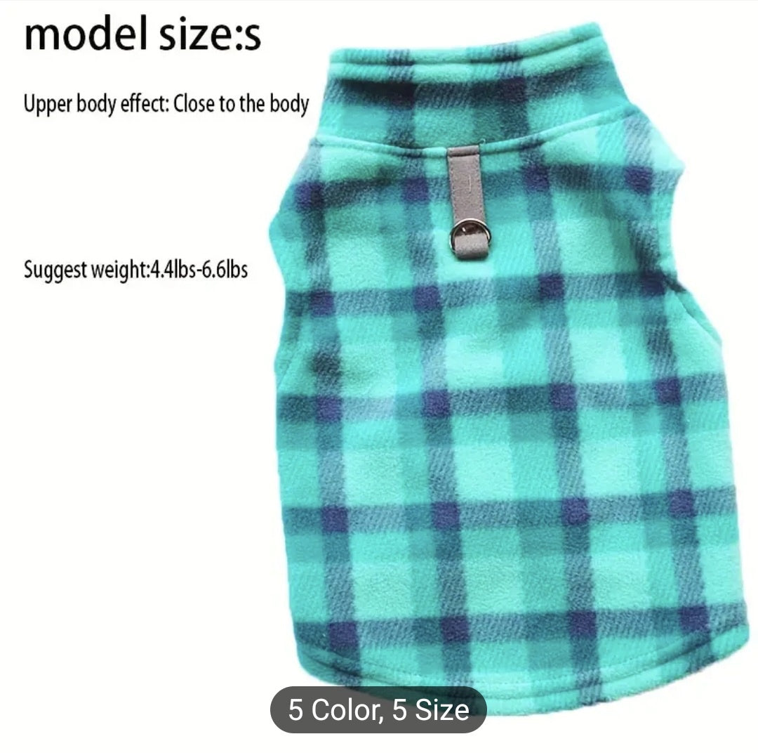 Microfleece Vest Plaid - Green